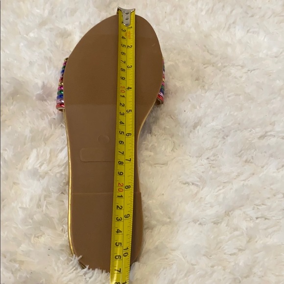 🌈Colorful Gold Rainbow Pride Slide Flats ~ no box - Picture 5 of 7